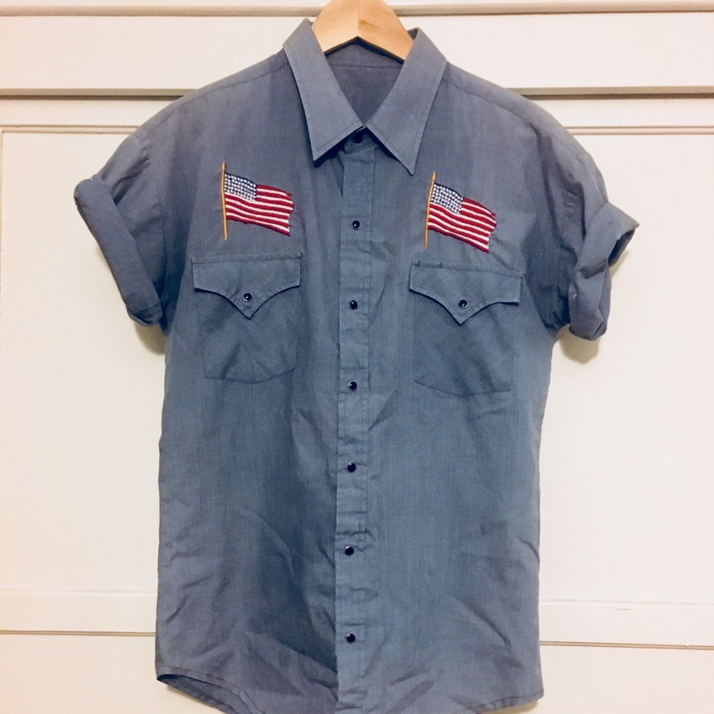 Vintage flag western style shirt